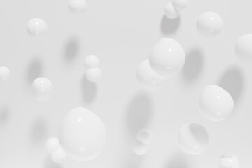 3d render of beautiful white shiny droplets of face serum for your beauty project
