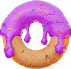 premium fast food donut icon 3d rendering on isolated background PNG