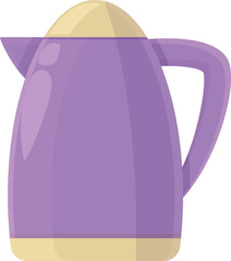 Purple kettle icon cartoon vector. Glass pot. Cute style