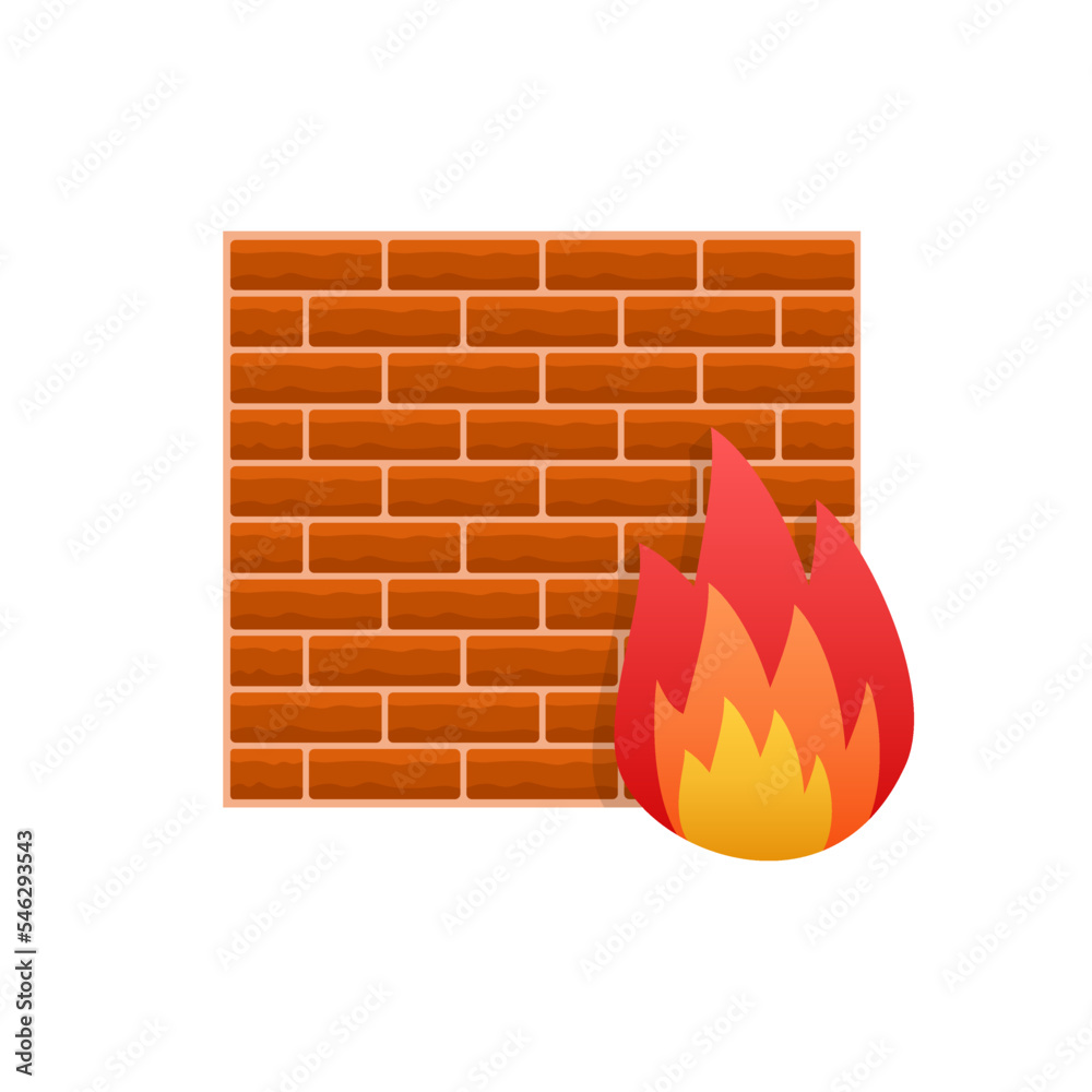 Wall mural Firewall icon. Internet security. Vector stock illustration.