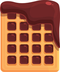 Chocolate waffle icon cartoon vector. Belgian food. Snack tasty