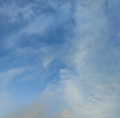 Defocused White clouds in blue sky
