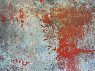 Cement floor with red color painted and dirty for the background image