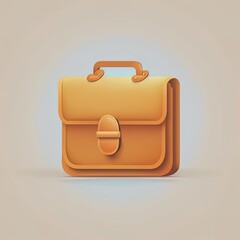 Businessman briefcase or schoolbag. Education, learning, business, finance concept. 3d 2r illustrated icon. Cartoon minimal style. - obrazy, fototapety, plakaty