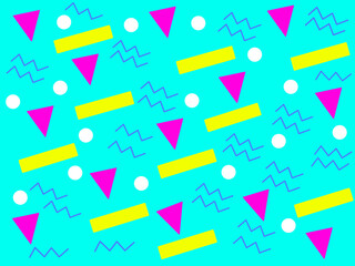 Cute geometric seamless background in bright colors