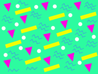 Cute geometric seamless background in bright colors