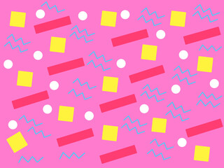 Cute geometric seamless background in bright colors