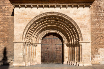 The east entrance to Valencia Cathedral on an afternoon