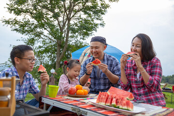 family having a picnic in the park