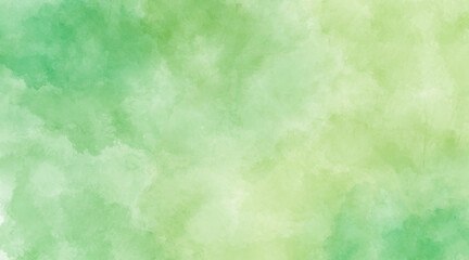 Fototapeta premium Green watercolor background, color splashing, Watercolor abstract wet hand drawn for wallpaper, card greeting, poster, design, cover, invitation.