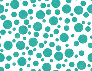 Teal and white polka dots on seamless background