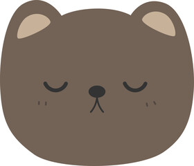 cute sleep teddy bear cartoon flat design element illustration