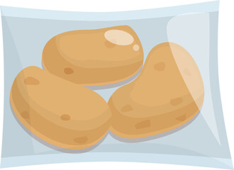 Potato vacuum bag icon cartoon vector. Food pack. Zipper foil