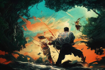 The land war between emperors in ancient times.