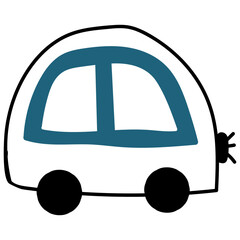cute car childish hand drawn