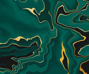 Green gold marble abstract background.Vector illustration