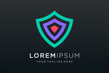 Creative Shield logo and icons set. Vector logo design template.