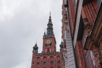 Obraz premium city hall buildings of Gdansk, old town of Gdansk, in Poland