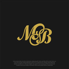 MB or BM logo initial vector mark. gold luxury classic logo design vector