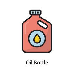 Oil Bottle Vector Filled Outline Icon Design illustration. Housekeeping Symbol on White background EPS 10 File