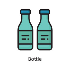 Bottle Vector Filled Outline Icon Design illustration. Housekeeping Symbol on White background EPS 10 File