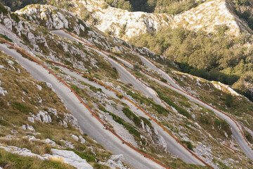 Narrow and extreme road to highest peak Sveti Jure (Saint George) of Biokovo national park, Croatia photo
