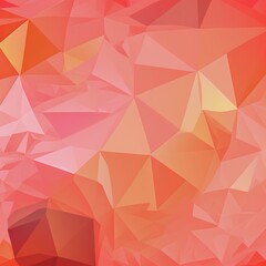 Coral low poly cover. Bright color triangle illustration wallpaper. Modern Polygonal design for your products
