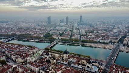 drone photo Lyon France europe	
