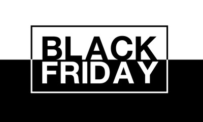 Black Friday black and white minimal design background vector