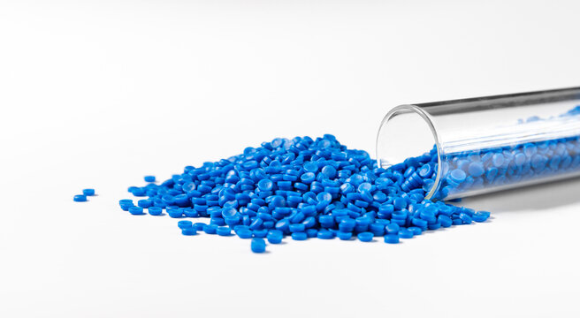 blue polymer on white isolate background in polymer and chemical laboratory for research in polymer chemical petrochemical and petroleum technology industry business