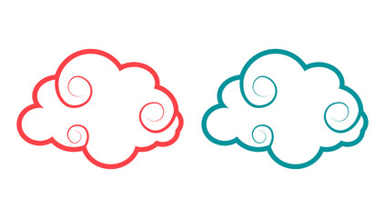 Flat chinese clouds for concept design. Cartoon flat vector collection. Floral seamless background. Festive background. flat cartoon style. vector design. design elements.