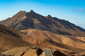 Beautiful view of road going through mountains
