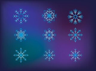 Fototapeta na wymiar snowflake icon collections