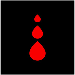 Fototapeta premium Blood drops vector icon. Red Blood drops.