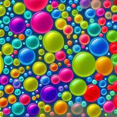 Illustration of Colorful Bubble Circles in a Dot Pattern