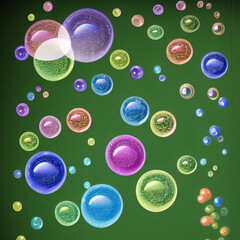 Illustration of Colorful Bubble Circles in a Dot Pattern