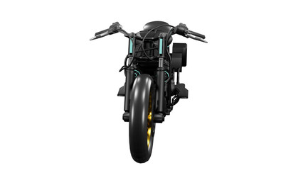 Street style sport bike with distinctive model and science fiction concept isolated on transparent background