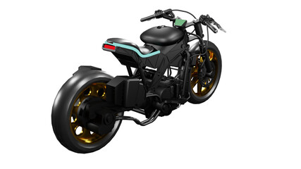 Plakat Street style sport bike with distinctive model and science fiction concept isolated on transparent background