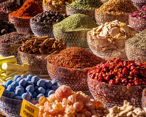 Spices in Dubai Spice Souk. The Spice Souk is located in Deira, in eastern Dubai, and is adjacent...