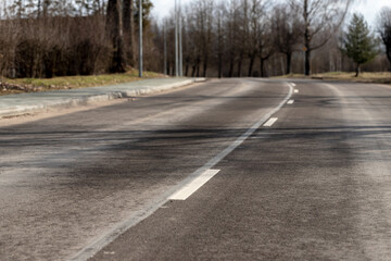 Low angle view to a rural road