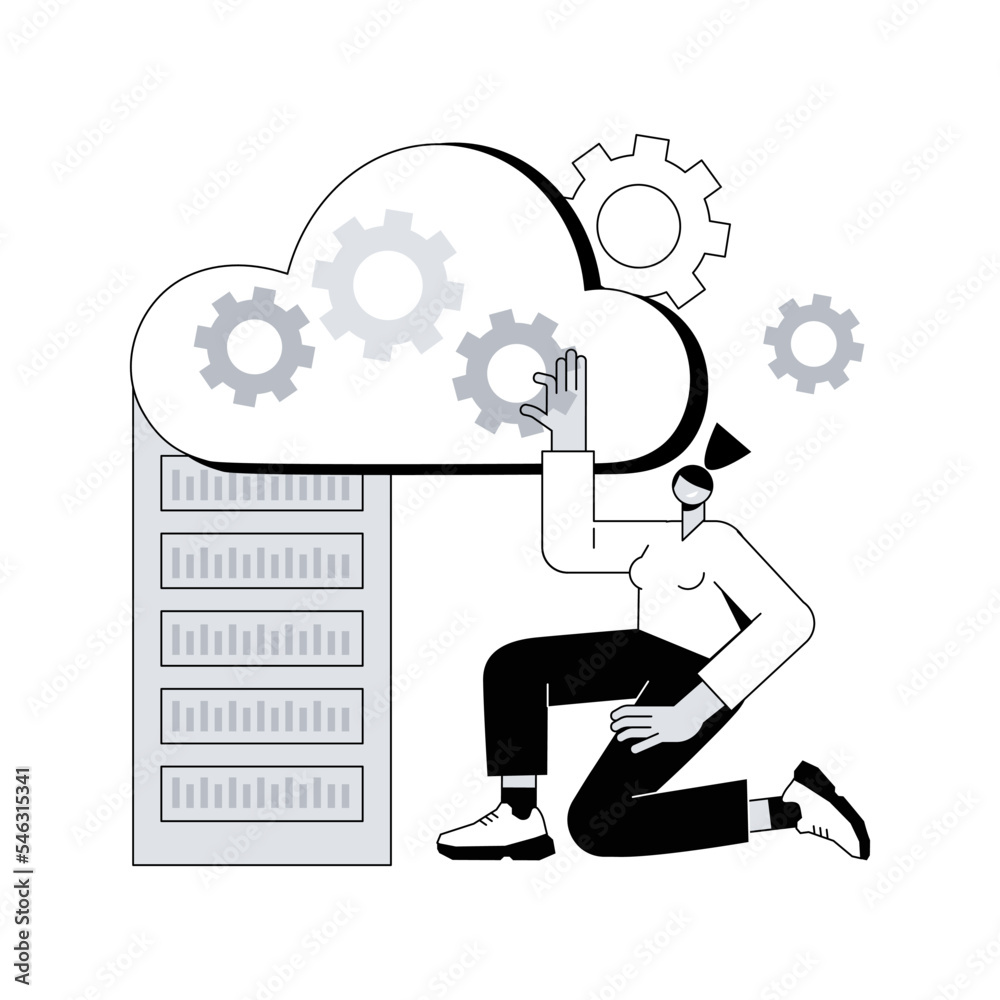 Poster big data architecture abstract concept vector illustration. database architecture, information stora