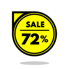 sale 72% off black and yellow circular price stamp with indicator