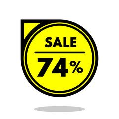 sale 74% off black and yellow circular price stamp with indicator
