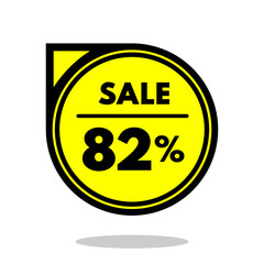 sale 82% off black and yellow circular price stamp with indicator