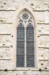 Finestra bifora gotica sulla facciata della Cattedrale di San Lorenzo, Perugia