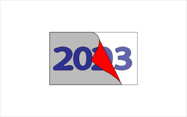 Flipping the years 2022 to 2023 on a piece of paper preparing for the changes for the new year