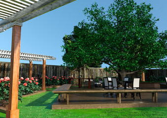 3D Rendering Modern Patio