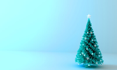 Christmas tree isolated. 3d rendering.