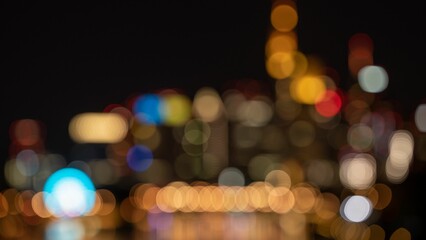 Beautiful view of the city's colorful bokeh lights, suitable for backgrounds