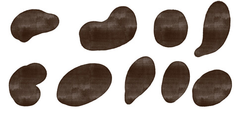 Set of blobs watercolor, isolated